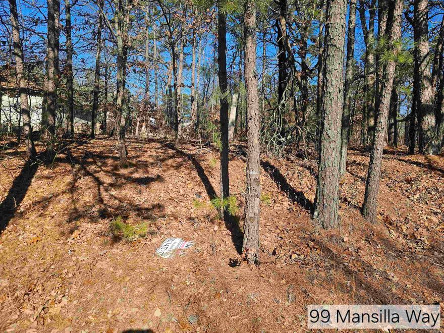 Nice upsloped level lot with a view of the valley on the west side of Hot Springs Village. Close to shopping, restaurants, and medical facilities. The lot next to this is also for sale. Bring your house plans and builder, and build your dream home in this gated, golf community of HSV. There is a one-time buy-in of $300.00 for new members that's collected at closing on unimproved lots.