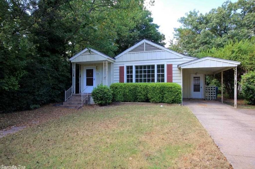 Spacious rooms, new stove, fridge remains.  Deck in rear near UAMS and St. Vincents.  Hot water tank 2012, A.C. 2007, roof 2004. Pretty hardwoods, laundry room.  Well priced.