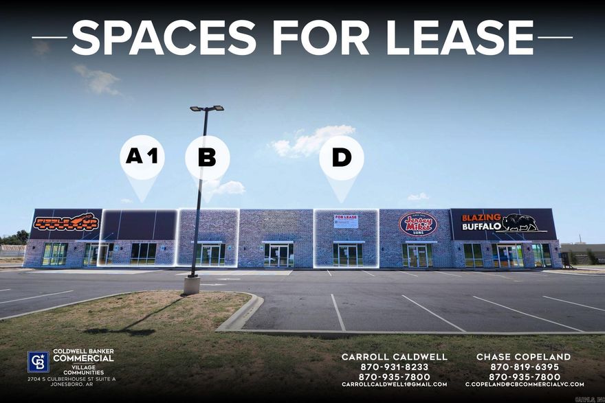 Now leasing! This brand-new retail strip center is prominently positioned within the growing Southern Hills mixed-use development in Southwest Jonesboro. Strategically located along U.S. Highway 49 with high visibility and direct frontage, this property benefits from an impressive 25,000 vehicles per day, making it an ideal destination for high-traffic retail, dining, or service-based tenants. With easy access to I-555, this center offers outstanding regional connectivity and convenience for both local residents and commuters. Currently in the lease-up phase, the space is perfect for businesses looking to join a dynamic, modern development surrounded by residential communities, additional retail, and other commercial offerings.