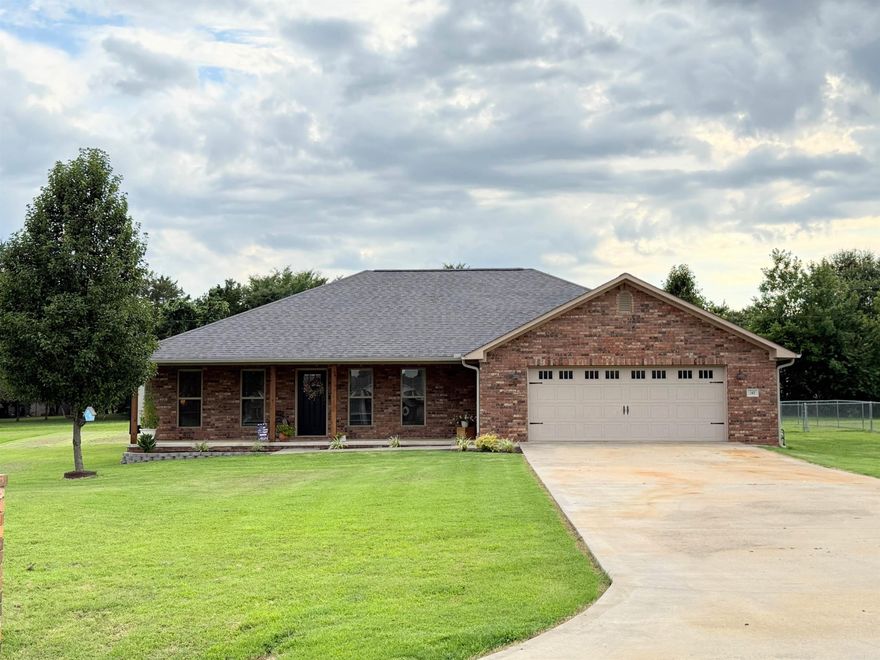 Immaculate 3-Bedroom Home with Modern Touches & Outdoor Comforts! This beautifully maintained 3-bedroom, 2-bath home offers the perfect blend of comfort, style, and functionality. Step inside to an open concept, split floor plan that provides both space and privacy, ideal for families or anyone who loves to entertain. Enjoy cozy evenings in the living room beside the stunning fireplace and relax knowing your home includes a safe room for added security and peace of mind. The newly remodeled master bathroom brings a fresh, modern feel, while the brand-new kitchen appliances make daily living a breeze. Love the outdoors? You’ll appreciate the screened-in back porch, perfect for sipping coffee and enjoying the view of the fenced-in backyard and beautiful landscaping. There’s even an electrical RV hookup ready for your next adventure or guests on the go. This home has been lovingly cared for and is in impeccable, move-in ready condition, all that’s missing is you!