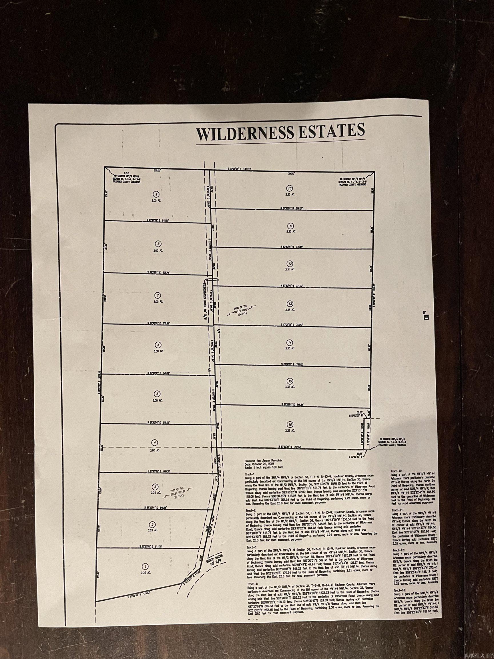 WILDERNESS ESTATES - Land