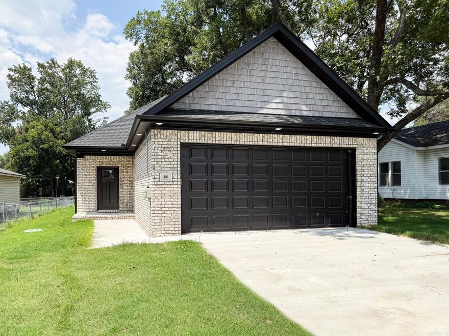 NEW CONSTRUCTION!   All brick home located in the heart of Cabot offers 3 bedrooms, 2 baths, open concept floor plan, all electric with covered patio.  Spacious living room with vaulted ceiling connects to a well designed kitchen and dining space.  Kitchen has quartz counter tops, an island with pop electrical outlets to charge your phone and stainless steel appliances.  The primary bedroom is separate from the other two.   Primary bathroom has 2 sinks and shower/tub combo.  Laundry room!  Spacious 2 car garage.