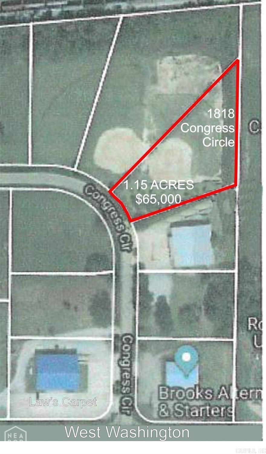 Unique level l1.15 Acre ot in growing Business Complex with great access to I-555/HWY 63 and Downtown Jonesboro area.