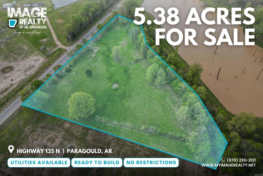 Located just outside the city limits of Paragould, this 5.38-acre property offers the perfect opportunity to create your dream setup with no restrictions. With paved frontage along Highway 135 N and a private entrance already in place, access is easy and convenient. The land is cleared with a beautiful tree-lined border, providing both open space and privacy. Some utilities are already on the property, saving you time and hassle when it’s time to build. Whether you're ready to build now or want to invest for the future, this property offers flexibility, freedom, and a great location in Northeast Arkansas.