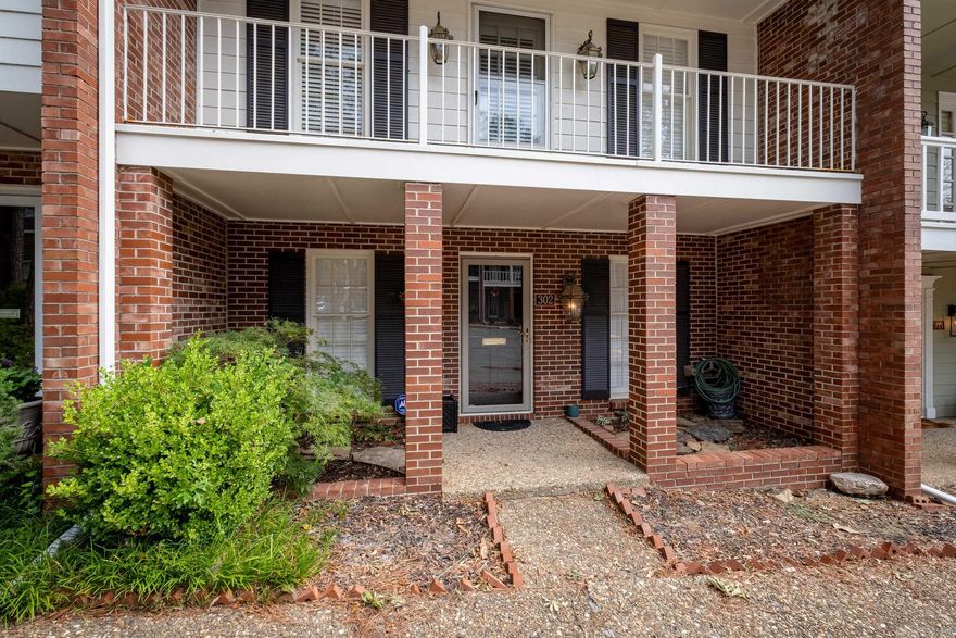 Beautifully updated townhome in Foxcroft. Kitchen with newer cabinetry, stunning counter tops and timeless tile backsplash. All bathrooms have been updated with new vanities and glass shower doors. Open living/dining room with cozy fireplace. All new lighting throughout and custom plantation shutters. Private patio in back and balcony on the front. Square footage is approximate, measuring encouraged.