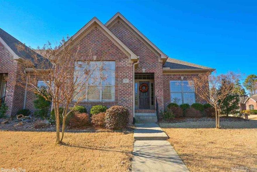 Coveted corner lot- 2 bedrooms/2 bath, one level patio home (no steps from garage or back patio entrance). Open floor plan with 9' ceilings, crown molding, granite, and hardwood floors throughout including bedrooms. Master bedroom has large walk in shower. Rear loading 2 car garage. See agent remarks.