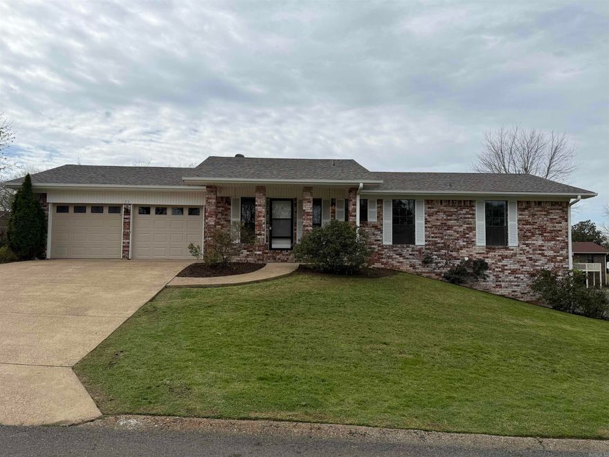 UPDATED 4 bed 2.5 bath brick house with big 2 car garage in great area. NEW roof March 2026. New paint, flooring, showers, leathered granite, SS appliances, LED lights & fans. Ready to move in! Nice "she shed" in back yard. Heat & air in 2015. All electric! Rare oversized garage can fit your truck or SUV (motors have wi-fi). Big open floor plan with lots of light. Walk out master bedroom to patio. Nice covered deck AND patio. Very nice place. See agent remarks.