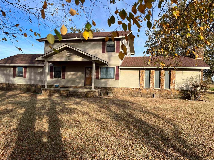 I have found your country oasis. 4282 CR 637 is beautifully nestled, so you get the gorgeous sunset and sunrise. It comes with one acre of land with the option to buy an additional 1/2 acre that sits next to the property. The covered porch is where I would enjoy my coffee. The roof and HVAC were replaced two years ago, and the flooring in the kitchen, laundry room, and dining room was recently replaced. Most of the windows have been replaced.  The following appliances are being sold with the house:   washer, dryer, refrigerator, and freezer.  This home has three bedrooms and one bathroom upstairs, and one bathroom and bedroom downstairs. The shop has 1400 sq ft and two garage doors. There is also a screened in gazebo just off the back deck.