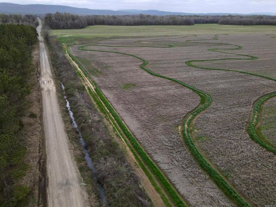 This high-producing agricultural property boasts a proven track record of success with established irrigation for rice, soybeans, corn, and wheat. Three risers draw water directly from the Petit Jean River, ensuring reliable irrigation and consistent yields. With its fertile soil and efficient irrigation system, the land also holds potential for hay production. The property features approximately one-half a mile of county road frontage for easy access and nearly one mile of Big Piney Creek flowing through it. The creek is lined with mature timber, providing excellent fishing and creating an ideal wildlife habitat for deer and turkey. Located just minutes from Mount Magazine State Park, the U.S. National Forest, Blue Mountain Lake, and the Petit Jean River, this property offers not only agricultural value but also prime recreational opportunities.  Income Potential – The seller is open to leasing back the property for cash rent, providing a strong return on investment (ROI) for the next owner.  A rare opportunity to own a productive farm with recreational appeal and income potential!
