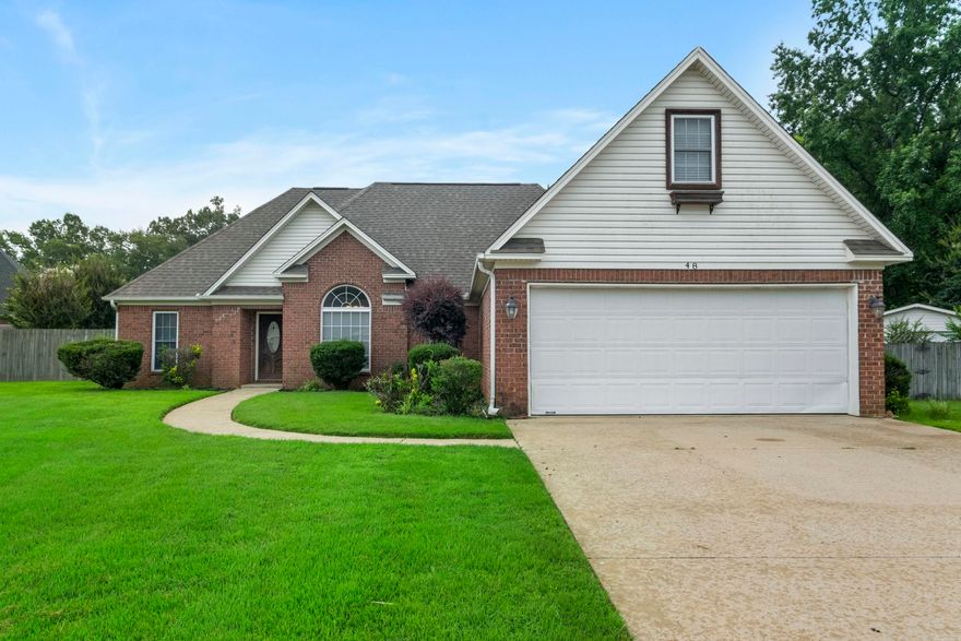 Great brick home with a newer architectural roof (2020) on a quiet street! Come see this cute home with split floorplan. Upon entry you will notice the large living room featuring tall ceilings and a fireplace complete with gas logs.  Two sets of French Doors offer lots of natural light and lead to the huge, fully fenced backyard. Back inside, the dining room is open to the living and dining spaces. The spacious kitchen features an abundance of storage in cream cabinetry, including a pantry and island. The stainless steel dishwasher is 4 years old and the side by side refrigerator will convey. The laundry room includes shelving for additional storage space, a large closet, and the washer/dryer which also convey. You will love the upstairs bonus space which could be a 4th bedroom or game room. The primary suite includes a large bedroom with ensuite bath and walk in closet. Amenities include a jetted tub, stand up shower and granite on the vanity. Across the home, the two guest rooms share a hall bath with vanity that boasts a quartz counter. There is a storage building in the backyard and a sprinkler system. Water Heater, new in 2022. Set up your showing today!