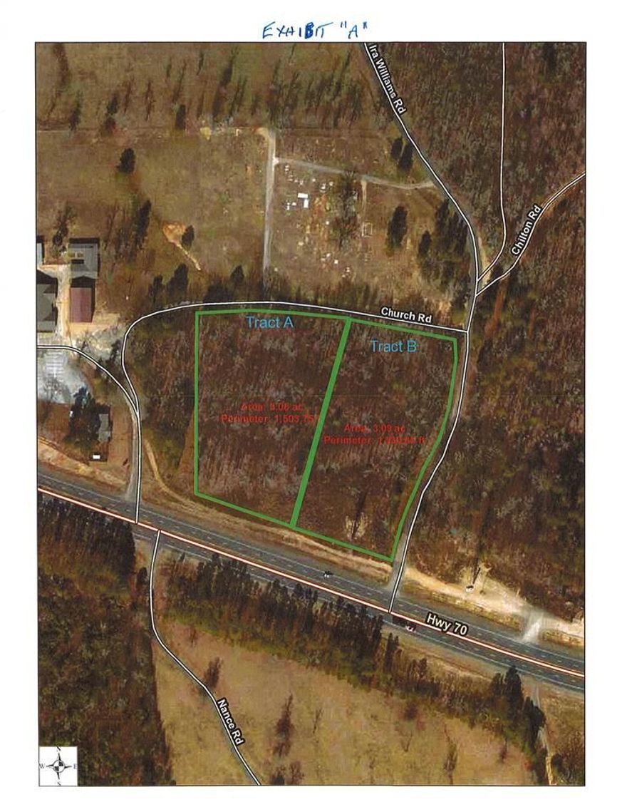 Perfect commercial lot on growing Highway 70. Tract A sits between the Church and Highway 70 and tract B sits on the corner of Highway 70 and Ira Williams. see attached survey for reference purposes only. call for more details.