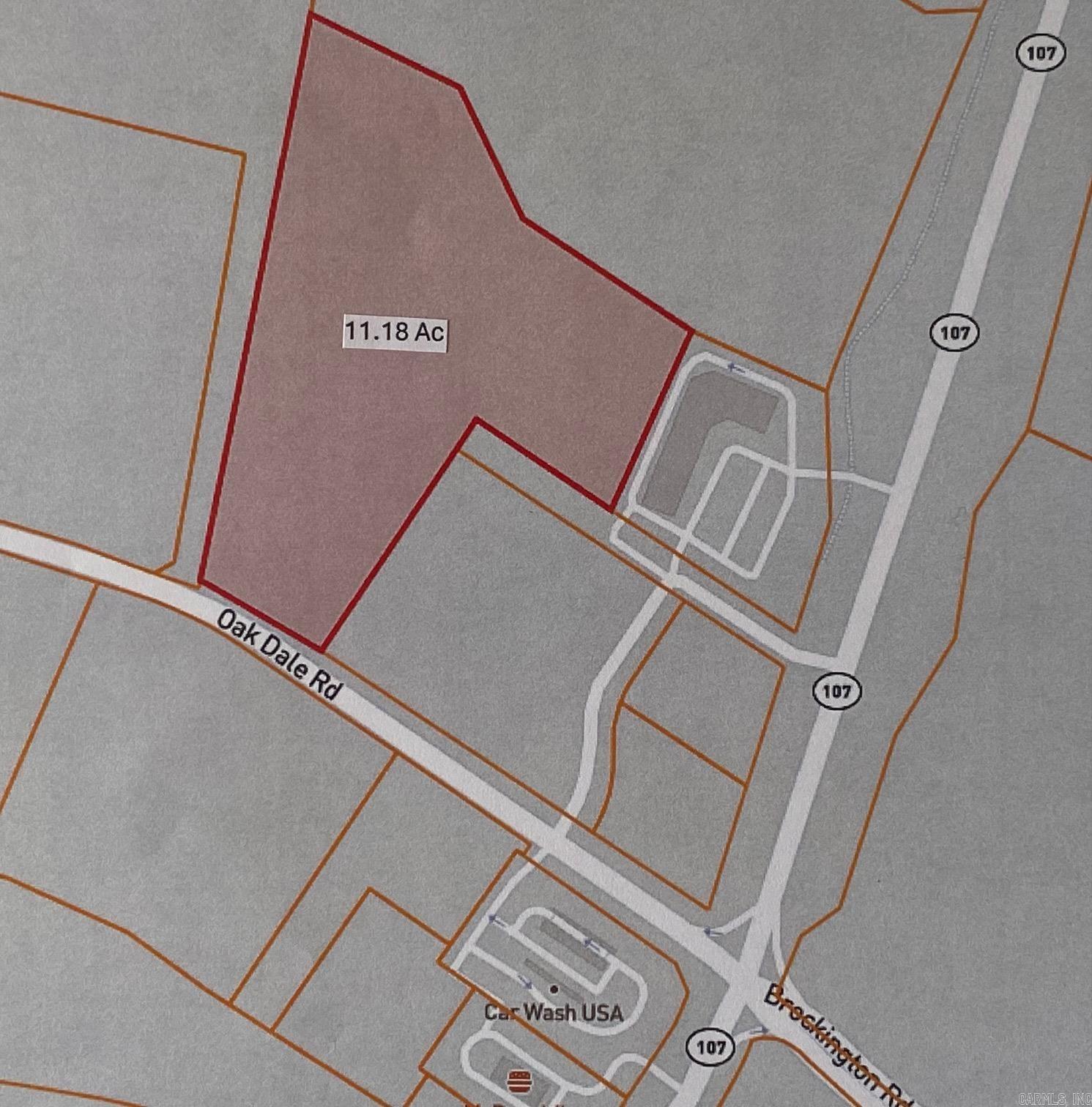 Excellent Commercial Location, approximately 295' frontage on Oakdale Road with access off of Highway 107.
