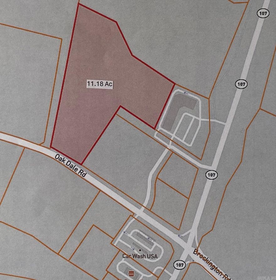 Excellent Commercial Location, approximately 295' frontage on Oakdale Road with access off of Highway 107.