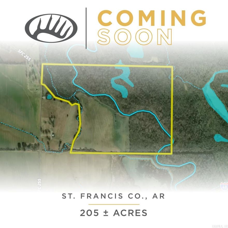 Duck Hunting Opportunity on L'Anguille River.  Containing +/-4,500 feet of the L'Anguille River-both banks-this is a rare opportunity to own land in the heart of the flyway's heart.  A well, open area that can develop as forage, naturally flooding timber, and possession of both banks are all highlights here.