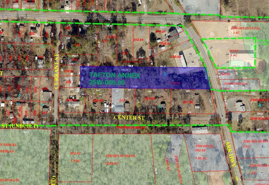 Commercial Potential almost across the street from Dollar General! All offers must be presented with Buyer's acknowledgement that Seller has members who are AR Real Estate Brokers. No mineral, gas, or oil rights are to be conveyed. Conveyance shall be made to buyer by Special Warranty Deed. Title insurance & survey are at buyer's expense. Sold “As Is”, No disclosure available.