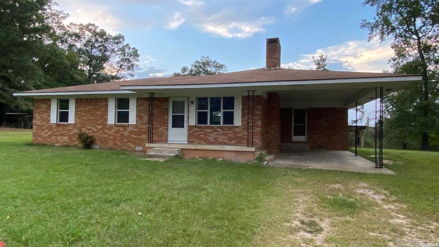 Brick home with 2 acres mol. Fishermans dream.  less than 2 miles to Amity Landing or Cox creek landing on Lake Degray.  Unique floor plan and master suite. Small third bedroom or office.  Appliances convey, including Refrigerator and washer/Dryer.  Fenced yard and old barn for your toys.