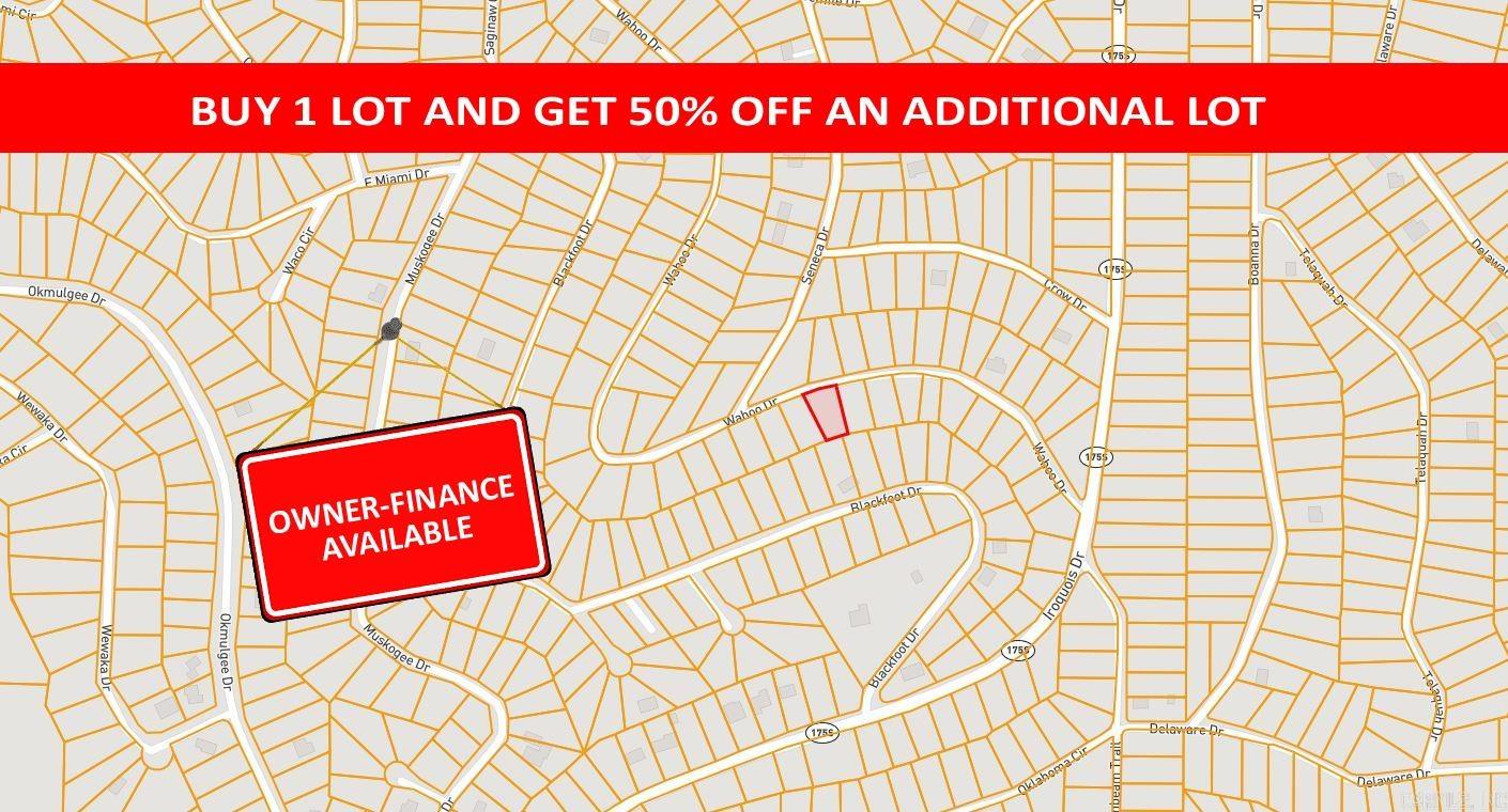 Buy one lot and get 50% off an additional lot! Owner-finance for easy terms. Cash buyers can pay by debit or credit card as well. Nice lot to develop or hold for future value. Public water and electric are available to run to property and will need septic. Owner/agent. No mobiles allowed. 300-2500 minimum build size on any other type of home, depending on subdivision. Finance is 5 months at $194 and closing costs are included. Lots marked with red banner are part of promotion. No limit on lots. Buyer responsible for any/all taxes and lots sold "as-is". Quit claim deed conveys. Parcel # 300-00121-000