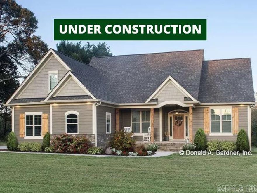 Under Construction-Charming 1,561 sq ft All-Brick Traditional Home – New Construction in Hot Springs! Nestled in the peaceful Walkway Point subdivision—minutes from beautiful Lake Hamilton—this single-story traditional gem offers timeless appeal in a compact, efficient package. At 1,561 square feet of pure comfort, it's finished in durable all-brick for that classic, low-maintenance look that lasts. Three bedrooms, two full baths, plus a handy bonus room—perfect for a home office, play space, or extra storage. The open floor plan shines: kitchen with island flows straight into the living area, making meals and hangouts effortless. Think cozy gatherings, natural light everywhere, and smart privacy with bedrooms tucked away. Outside? A welcoming front porch, clean gable lines, and that solid brick exterior that blends right into this scenic, lake-close neighborhood. Brand-new build from trusted America's Best House Plans—you pick your colors, finishes, and little tweaks to make it yours. Ideal for starters, couples, or anyone wanting one-level ease without big-house bills. No surprises—just ready-to-love living. Priced to sell—text or call for your tour today!