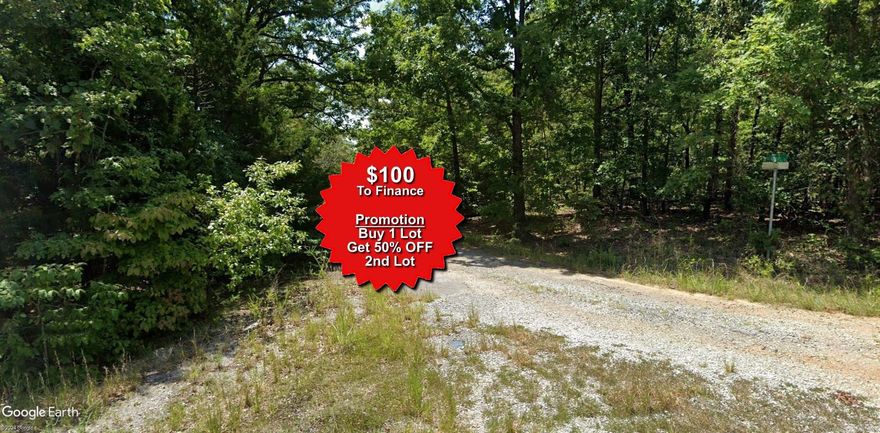 Buy one lot and get 50% off an additional lot! Owner-finance for easy terms. Nice lot to develop or hold for future value. Public water and electric are available to run to property and will need septic. Owner/agent. No mobiles allowed. Finance is $100 down and $99 a month for 10 months. Quit claim deed conveys. Closing costs are included. No limit on lots. Bulk land sales specialist with the best land prices in Arkansas. Over 10 years, as a licensed Realtor, selling land.  Parcel ID# 400-21354-000
