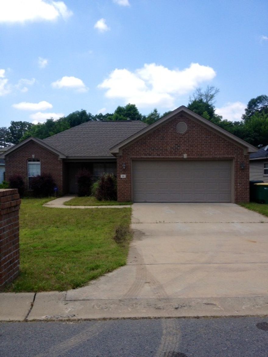 A spacious 3 bedroom, 2 bath home with a split floor plan.  Great room features tall ceilings and fireplace.  Master bedroom suite has a walk-in shower, his and her walk-in closets, whirlpool tub and two sinks.  Back yard is fully fenced.  This property is sold as is, where is and without warranties.  See Agent Remarks for offer instructions.