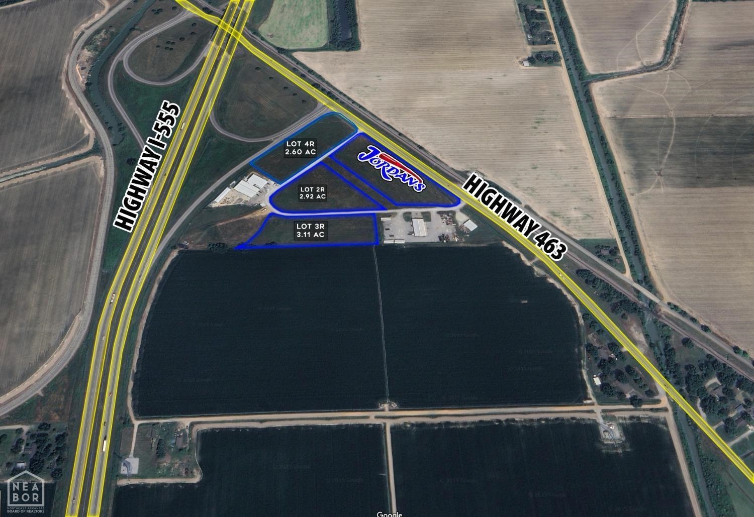 Acreage located off I-555. Property is zoned R-3 with conditional use approved for townhome, apartment, or condo. City utilities on property. Additional acreage available.