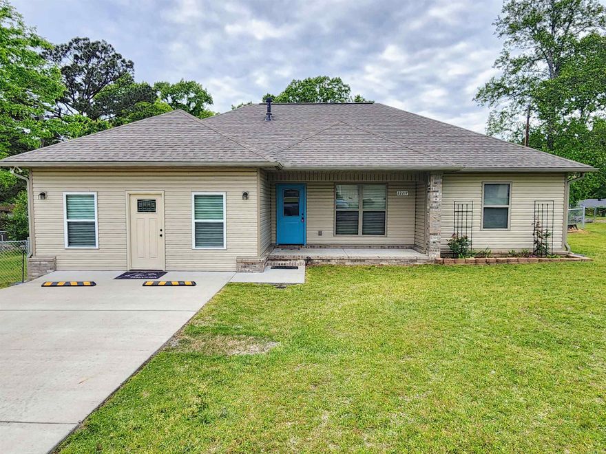Open concept, stained concrete floors, granite countertops Refrigerator provided... Large fenced in yard. No carpet. 2 living spaces. Smalls Pets are allowed 300 deposit  and $40 pet rent per month.