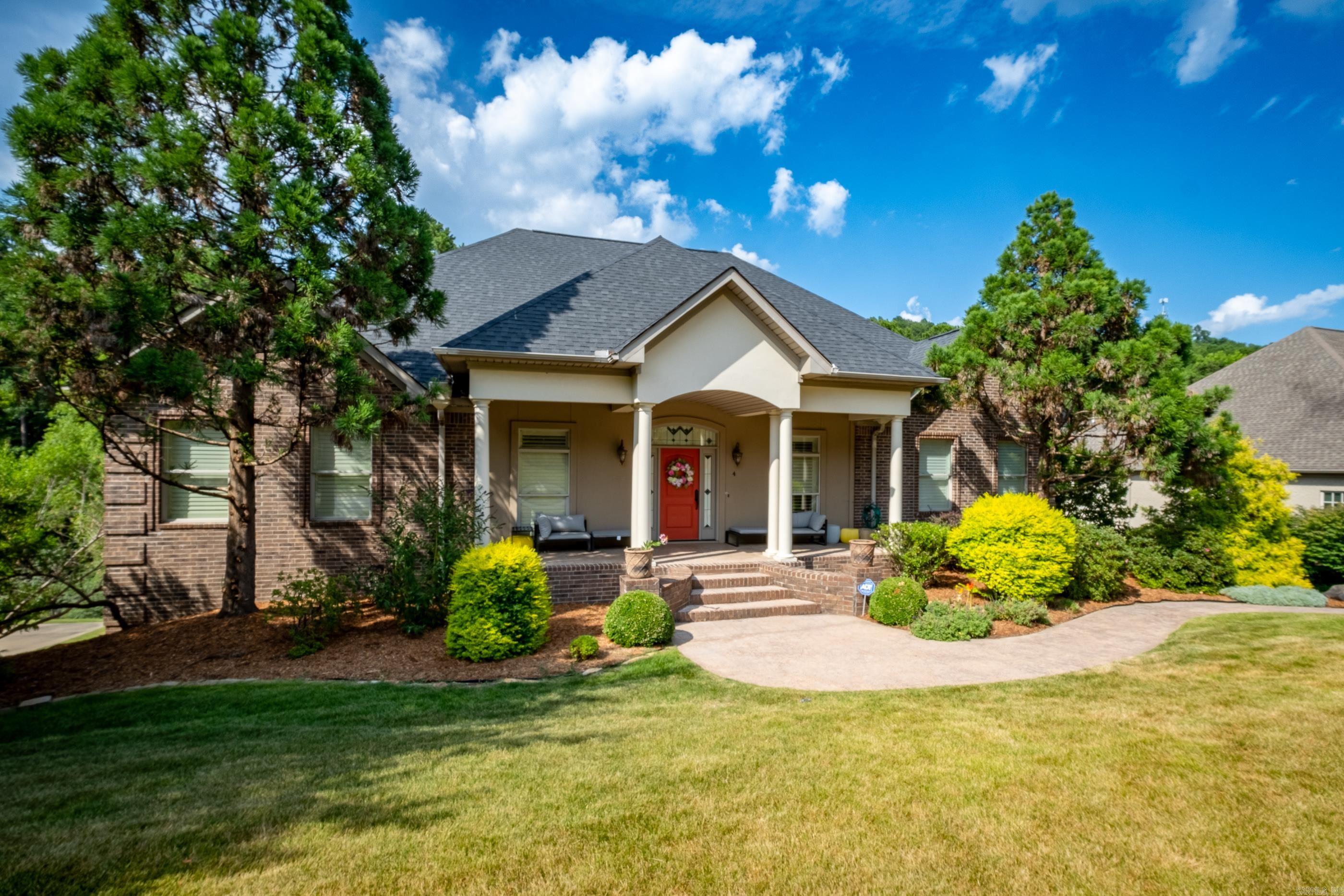 Custom built home w 23 x 15 ft greatroom has beautiful vistas of a 41 acre wooded hillside & PRIVACY! Ideal for young professionals! Unparalleled master suite over 900 sq ft!! Which includes Huge bedroom (19x17) Study (11x11), bath (15x11), 2 large closets laundry rm. Bdrm opens to a partially covered deck & overlooks the wooded hillside! Great room and kitchen(31ft counter space) bkft (17x9) combo opens to the deck & overlooks the forest. 2 bdrm children's suite has walk-in closet and large bath. A grand stairway leads to a flexible lower level. Ideal for a teen suite w/bedrm area & den, large bath and walk-in closes. Or in-law quarters. Complete with furnished gym (17x17) All rooms view the forest and open to a spacious patio. Cul-de-sac!