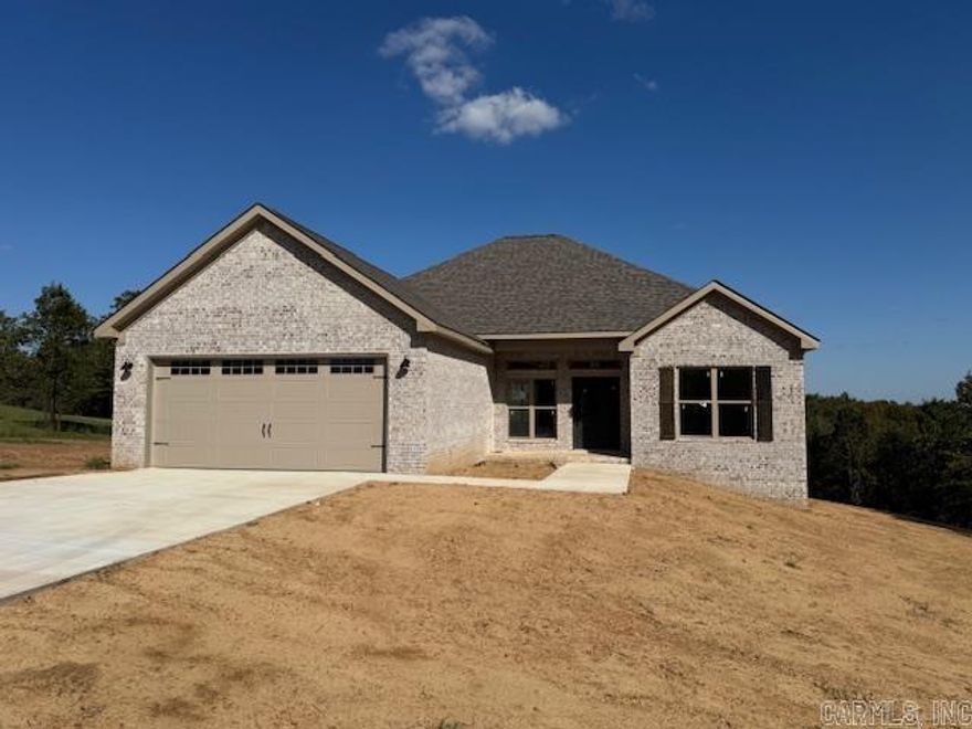 Looking for a new home on a large lot. This is it! Enjoy the view from your back porch. You will likely see a few deer. Large living room open to the kitchen. Nice sized island in the kitchen with cabinetry in the island. Electric corner fireplace. Lots of windows make the home bright and airy. Guest rooms are separate from the primary bedroom. Has a nice yard with trees. The backyard is private with woods behind the home.