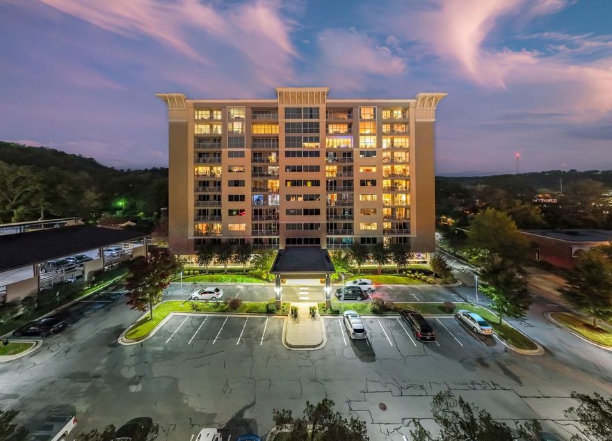 This exquisite condo with designer finishes has absolutely gorgeous views. Being on the tenth floor it has both scenic bluff views and downtown with river views. Two bedrooms and two and a half baths. Floor to ceiling windows, two balconies, double-sided gas fireplace, and plenty of storage throughout! Quartz countertops in the open kitchen with GE Cafe appliances including refrigerator and 48" gas stove, ice maker, butler's pantry, large walk-in pantry and laundry room. Perfect opportunity for anyone wanting a spot in this great condominium building! This is the updated two-bedroom Monte Carlo floor plan.