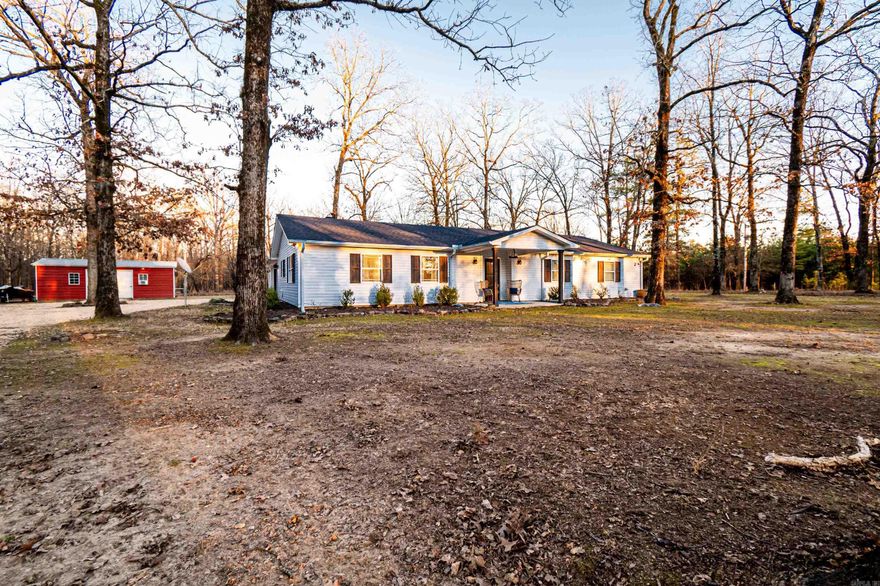 Completely updated 3-bedroom, 2-bathroom home with plenty of space. This property includes 11 acres of hardwoods with abundant wildlife,  a 20x30 spray foamed insulated shop, and a gazebo perfect for relaxing and enjoying nature. This home is agent owned.