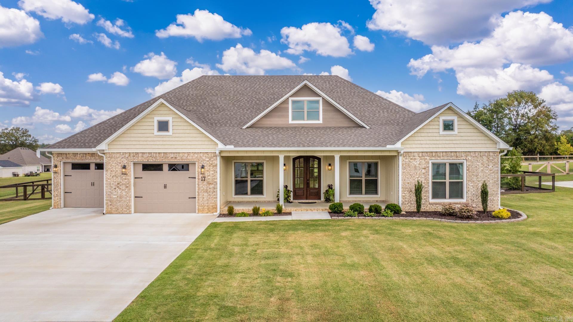 A must see beautiful home in brand new pristine condition. This custom home is better than new with upgraded blinds, gutters and a totally fenced back yard. The open concept living room, kitchen and dining area are ideal for entertaing with a large island , tons of cabinets a large walk in dream panrty and high end appliances overlooking a large living room with a fireplace. The large primary bedroom suite offers a bath that has seperate vanities, a large soaking tub,a two sided walkthrough shower and two large walk in closets. Outside you will find an oversized covered patio with fans and a tv in a beautiful country setting. connection. This home is a must see