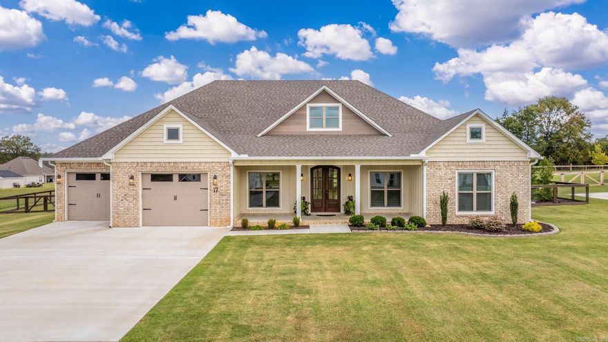 A must see beautiful home in brand new pristine condition. This  custom home is better than new with upgraded blinds, gutters and a totally fenced back yard. The open concept living room, kitchen and dining area are ideal for entertaing with a large island , tons of cabinets a large walk in dream panrty and high end appliances overlooking a large living room with a fireplace. The large primary bedroom suite offers a bath that has seperate vanities, a large soaking tub,a two sided walkthrough shower and two large walk in closets. Outside you will find an oversized covered patio with fans and a tv in a beautiful country setting. connection. This home is a must see