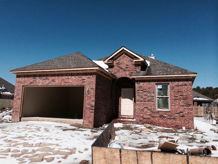 Luxurious new home full of special details! Open Living-Kitchen-Dining Floorplan... Corner Fireplace in Living Area... Hardwood flooring... Luxurious Master Bath with Dual-Head Shower... Kitchen has Slab Granite Countertops & Stainless Steel Appliances... Double Crown Molding...  Covered Back Patio... (Seller is Licensed AR Real Estate Agent)