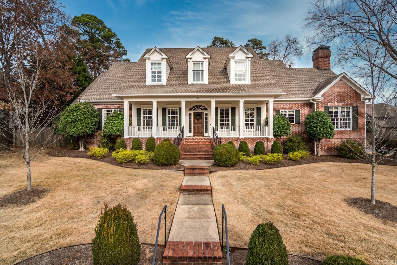 Wonderful custom built home located in the gated Chenal Valley golf course community of Germay Court. This home is positioned on a corner lot with beautiful landscaping and handsome curb appeal. Welcome home through the front door to a beautiful foyer open to the study and formal dining room. The spacious great room is perfect for entertaining featuring built-in cabinets, shelves, a fireplace with gas logs and beautiful natural light from the patio doors which overlook the backyard. The kitchen is open to a cozy hearth room and breakfast area with a wooden vaulted ceiling. The kitchen features a gas cooktop, double ovens, dishwasher, refrigerator, trash compactor and island with bar stool seating. A half bathroom and laundry room are nearby. The primary bedroom offers new hardwood floors, beautiful built-in cabinets with shelving, a sun room, bathroom along with his and her walk-in closets. A guest bedroom is also located on the main level with en-suite bathroom. Upstairs features two bedroom suites and a large game room. The backyard offers a covered patio and beautifully landscaped grounds. Three car garage plus much more!