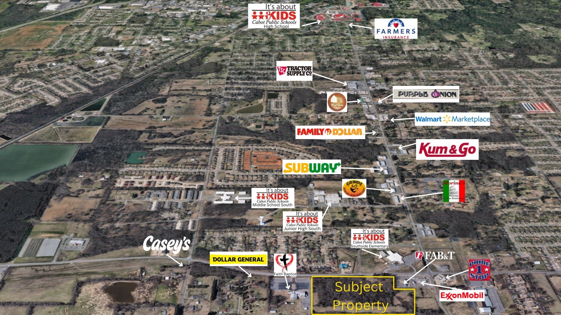 Commerical development rare oppurtunity! Zoned C-2! You dont see commercial tracts of land with this potential very often! This is a 5 acre tract of land to be parceled out of a 22.85 acre parcel on Highway 321 (Bill Foster Memorial Highway) on the south side of Cabot! There are also MLS #25004097 for a 1 acre tract, MLS #25004099 for a 2 acre tract, and the seller is open to discussion about any specific amount on this parcel. Parcel specifics, site plans, etc to be approved by seller to ensure proper strategic development for entire property. This would be perfect for a small or large retailer, restaurant and shopping center development, entertainment, and so much more. Caseys General Store, Dollar General, FAB&T, Exxon, Pride 1 Stop, Grinds Coffee, Walmart Neighborhood Market, Lost Pizza, Cabot Aquatic Park, Southside Elementary, Cabot Junior High South, Cabot Middle School South all within approx 1 mile of this site. This is PRIME commerical real estate!