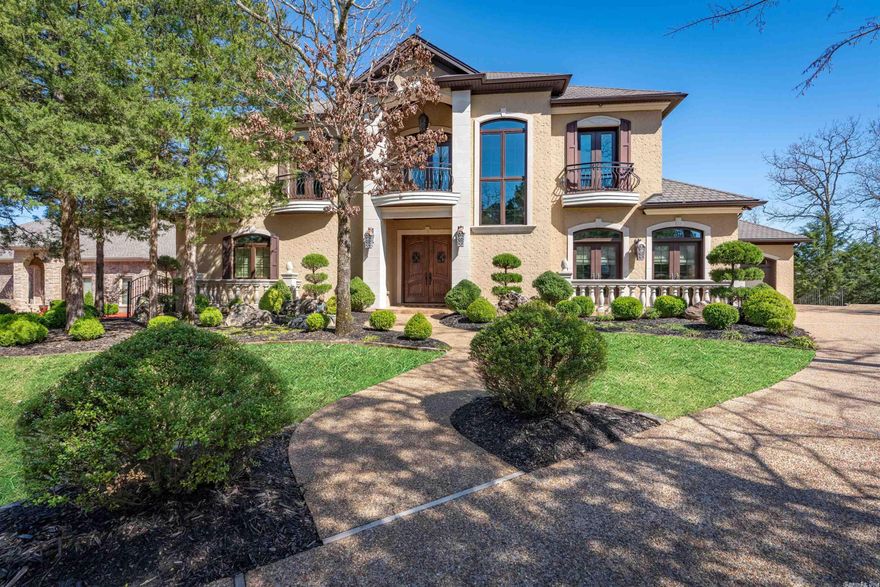 Classic French European architecture built by Renaissance! Exceptional quality and details abound in this 4 BR/4.5 BA home located on Lake Sophia.  Features of this warm and welcoming property are each bedroom with private bath; central kitchen and amazing Butler's Pantry; Media Room; office with built ins; and FEMA approved Safe Room!  Outside you'll find covered outdoor patios/decks; fireplace; water feature; and 174 feet of seawall with dock   See Associated Docs for full feature list & energy costs.