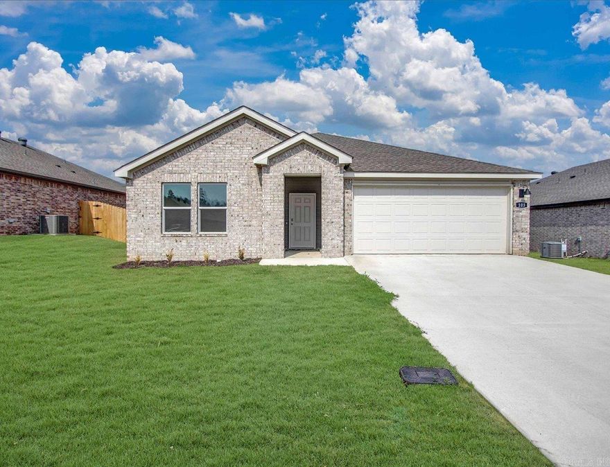 Jubilant Justin Plan plan with 4 Bedrooms, 2 baths, and a 2-car garage! These homes feature LVP flooring with carpet in the bedrooms and closets! Kitchen has 36-inch cabinets with granite kitchen countertops and an undermount kitchen sink! LED Lighting throughout! Primary bedroom with have a walk-in shower, granite counters and a walk-in closet! Brick exterior with Hardie® siding per plan and Architectural shingles. Covered patio per plan. Programmable thermostat! Special Builder warranty. Ask for details. Photos may be renderings/stock photos! HOA fees will be used for management. HOA/POA dues are not yet determined, the amount is estimated.