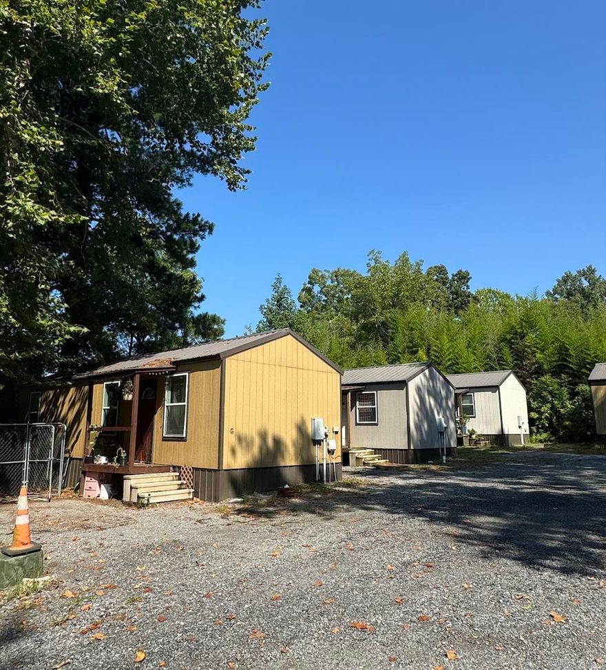 Investor’s dream! Turnkey 13-unit rental portfolio of fully occupied tiny homes located in North Little Rock, just outside Sherwood off Batesville Pike. Property features a mix of 3 units having (1 bed/1 bath) and 10 units having (2 bed/1 bath) standalone units, each thoughtfully designed for low-maintenance, high-demand living. All units are individually metered, well-maintained, and consistently leased with strong rental history. Tenants love the quiet setting and convenient location with easy access to city amenities. This is a rare opportunity to own a fully stabilized, cash-flowing asset in a growing market. Don’t miss out!