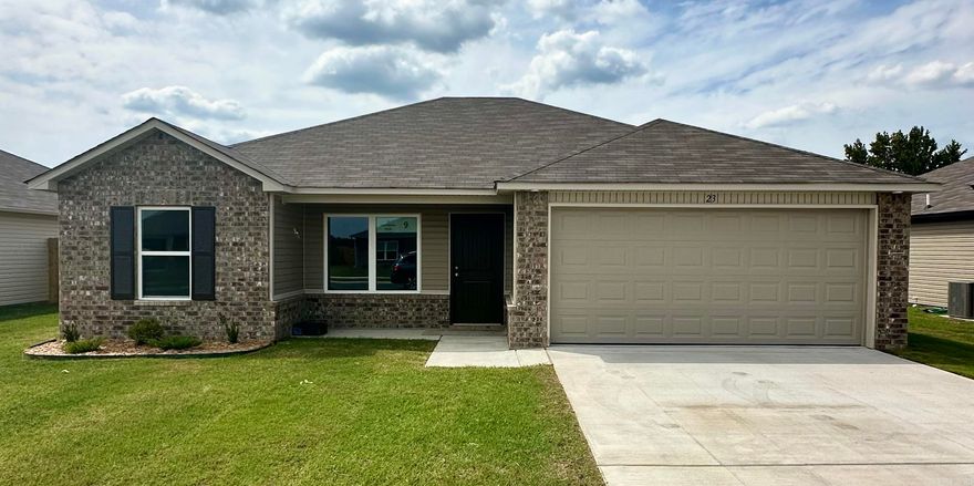 The Franklin plan is the most popular 3-bedroom home plan! It's open concept, spacious, and uses every square foot of space efficiently. Come tour it today! This home is located on a larger lot.   Thoughtful upgrades included in this home: 14'x7' uncovered patio, soaker tub/shower combo in Master Bath, plumbing faucet upgrade 2, 8" deep Kitchen sink, 16" laminate bar top in Kitchen, Luxury Vinyl Plank flooring in wet areas and Living Room and adjacent hallways, raised ceilings in Living Areas per municipal requirements, exterior fiberglass doors, Cheyenne style doors, baseboards level 2, LED disk lights in Great Room, full sod, stainless steel appliance package, oversized lot.     $50 initial assessment due at closing.  *** AGENTS, SEE SHOWING REMARKS OR AGENT REMARKS FOR VERY IMPORTANT INFORMATION. ***  THIS HOME IS SCHEDULED TO BE COMPLETE IN MID AUGUST.