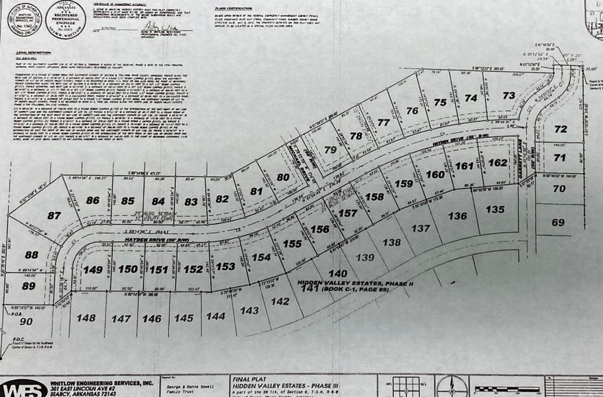 Hidden Valley Estates Phase III is now available to start building!! This beautiful new subdivision in the City of Beebe is located close to interstate 67/167, shopping, and across the street from Beebe Ball Park and city pool. Homes must be at least 1650 sq ft and must be 90% rock, brick, wood or cement siding. Agents, please see remarks.