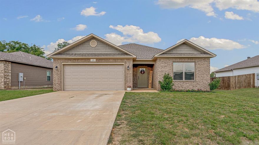 Super cute and adorable, and at only 4 years old it still feels like new top to bottom. Located in the highly sought after Riverside School District and just minutes from Jonesboro, it offers the perfect blend of convenience and charm. Step inside to a split bedroom floor plan that provides privacy and function. The kitchen, the heart of the home, features a roomy pantry, stainless appliances, and plenty of room for meal prep. Natural light pours in from the abundance of windows across the back of the home, offering a lovely view of the fenced backyard, perfect for watching kids or pets play while enjoying your morning coffee. Out back, you will love the patio area, ideal for grilling or hosting your next get together. The best part is that this home is not in a flood zone. Whether you are a first time homebuyer or looking to downsize, this well maintained cutie checks all the boxes.