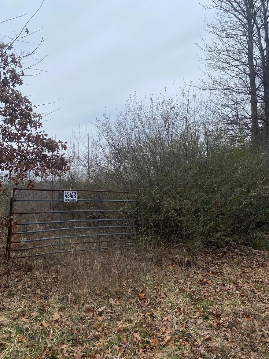 Posted, fenced/shared fencing. Status of road, and county maintenance to be verified.