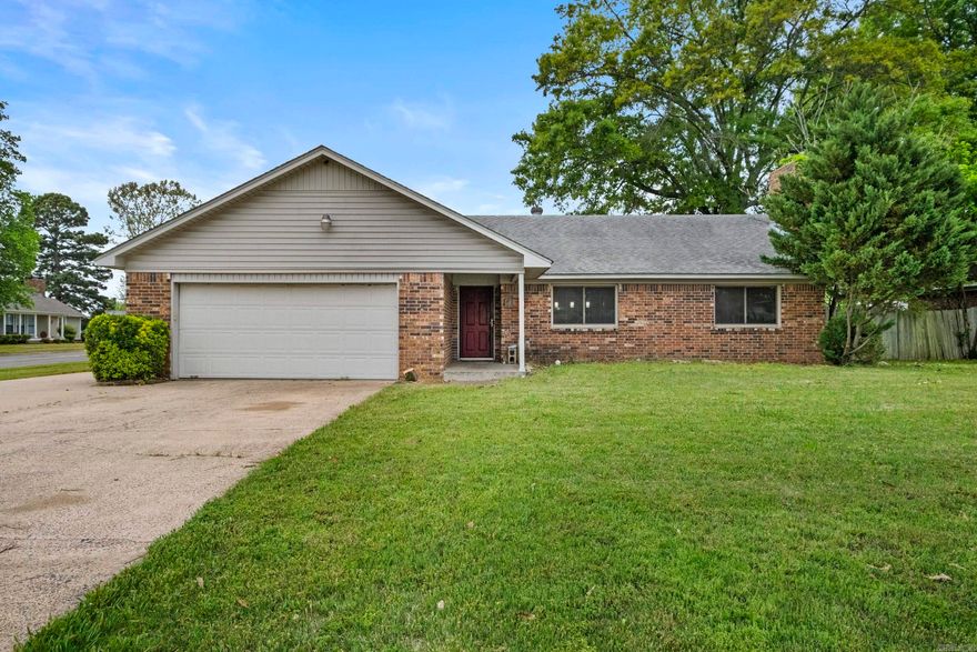 Spacious 3-bedroom, 2-bath home located on a desirable corner lot. This property features a large living room with a cozy gas log fireplace, perfect for relaxing or entertaining.  Enjoy the outdoors in the fully fenced backyard with a covered patio-ideal for gatherings or quiet evenings. Additional highlights include a garage, storage shed, and plenty of yard space. See agent remarks.