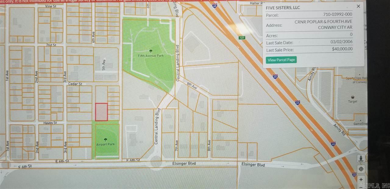 This is property is also located within walking distance to where the new Aquatics Center is now being built. Cloned listing due addresses ZONED R-2  Properties highlighted in RED -Prime Wooded lots  located by the old airport, airport softball field, and 5th ave park / splash pad. Great for building duplexes  or residential homes etc.. 24 lots total won't be broken up. Lots 1- 8 Hays ADD Blk 20 ( CRNR Cedar & Fourth Ave) Lot 9- 16 Blk 20 Hays ADD ( CRNR Poplar &  Fourth Ave)Lots 25-29 Blk 19 Hays ADD ( Fourth Ave) Lots 30,31,32  Blk 19 Hays ADD ( 512 C Third Ave)Conway AR 72032 Faulkner County