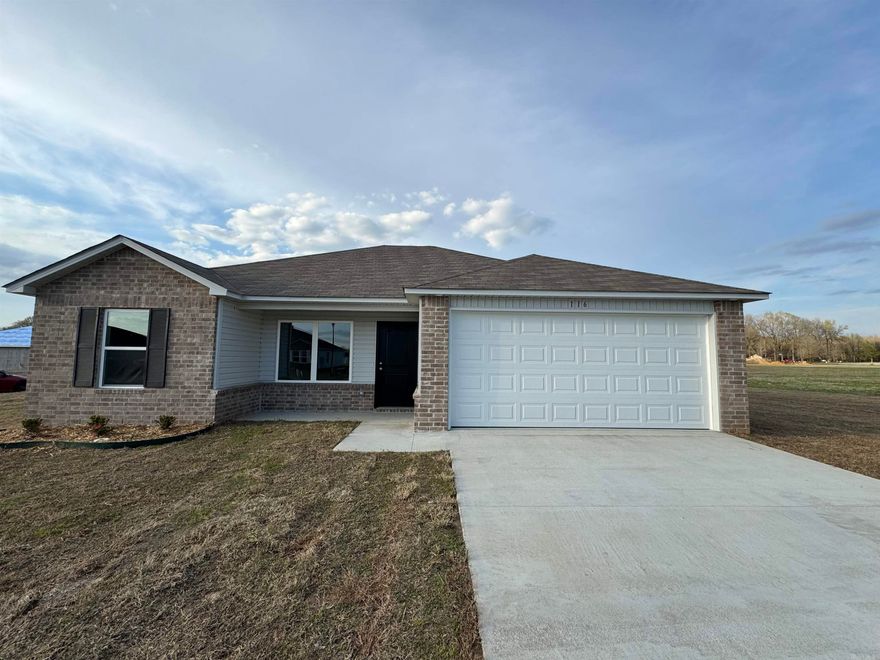 The Franklin plan is the most popular 3-bedroom, 2-bathroom in the area. An open-concept Living Room to eat-in Kitchen has the Master Bedroom on one side of the home and Bedrooms 2 and 3 on the other. This home is on a corner lot.   Thoughtful upgrades in this home include: plumbing faucet upgrade 2, door bell, added cable jack, HVAC rigid duct upgrade, 16" laminate bar top in Kitchen, Luxury Vinyl Plank in wet areas, garage door opener, raised ceilings in Living Areas per municipal requirements, Cheyenne style interior doors, baseboards level 2, LED disk lights in Kitchen, full sod, stainless steel appliance package.