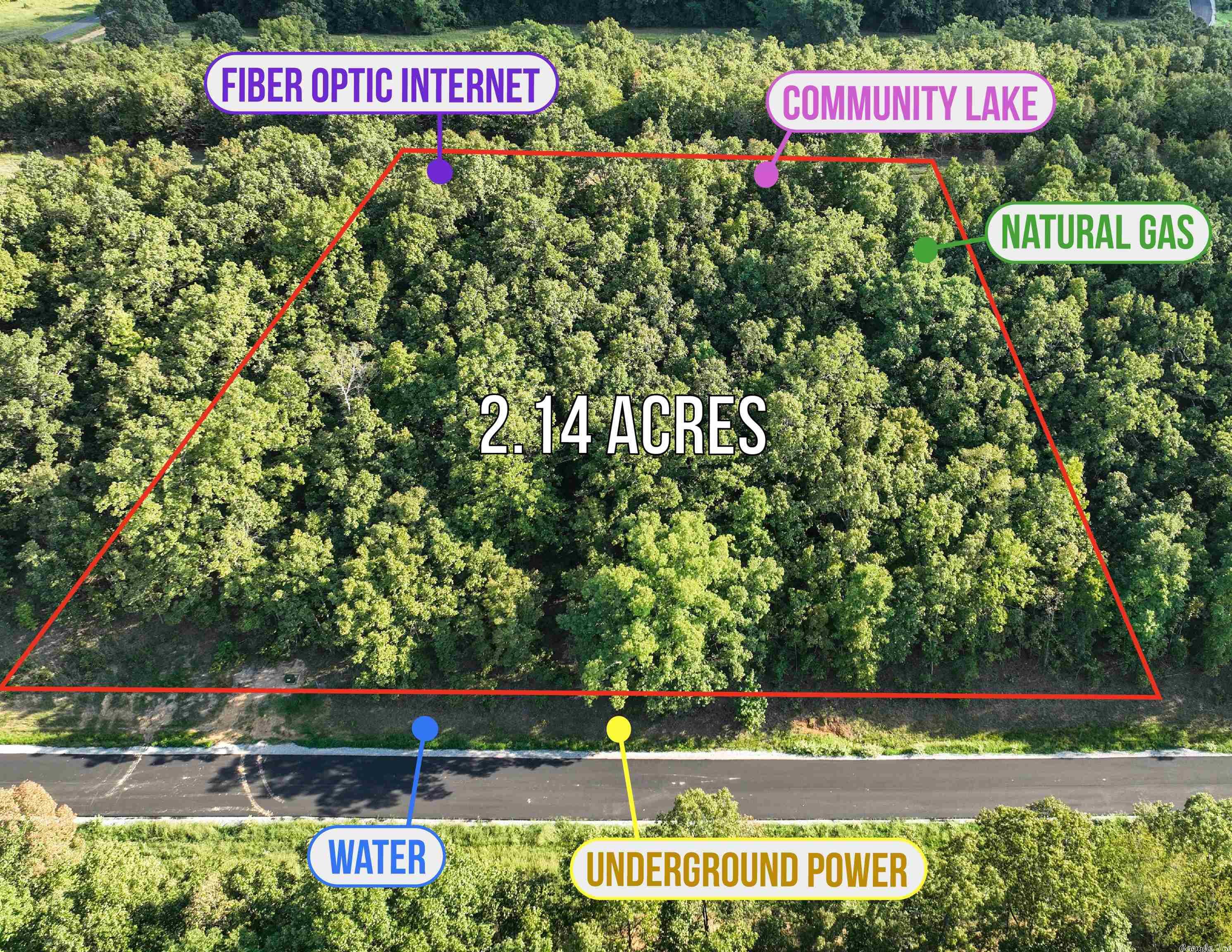 Gated wooded community with two entrances, underground power, water, natural gas and fiber optic internet. Community lake. Restricted to site built homes, 1850+ sq ft, no mandatory builder nor time to build.