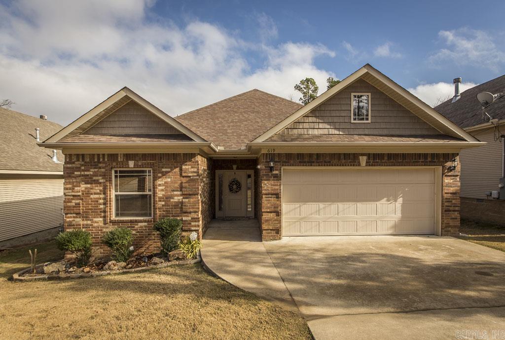 Check out this good-looking maint. free home! Sharp from street. Vaulted, tray, tall ceilings & arched opening above bar make home feel very spacious! Great room w/FP is open to kitchen w/sit-down bar,ss appl & gas cooktop. Loaded - granite in kitchen & both baths. Eat-in kitchen has gorgeous picture windows. Master is separate from other BDs so privacy for all.Sweet glass French drs access cov'rd deck overlooking priv fenced yrd. Nice tile thruout most! Sec syst, blinds & sep laundry to boot!