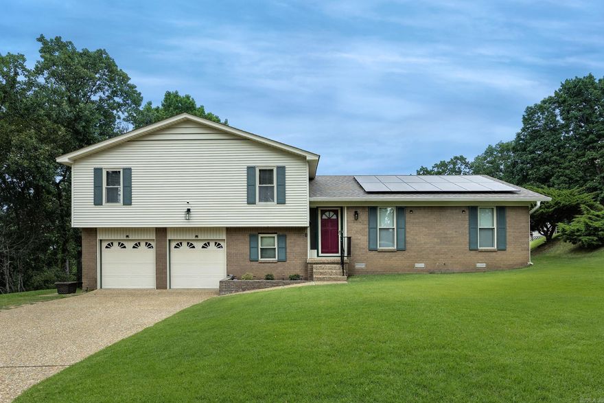 Meticulously maintained home in the Walnut Valley Subdivision of Little Rock.  Convenient to all things Little Rock has to offer.  This well-maintained 3 bedroom, 2 bath home offers space, updates, and energy efficiency all wrapped into one smart package. Downstairs features a potential 4th bedroom or flexible bonus space perfect for a home office, guest area, or workout space.  Major updates have already been handled for you, including a new furnace, water heater, garage doors, dishwasher, microwave, and carpet. The roof is approximately 5 years old, and the solar panels were installed just 3 years ago and will be fully paid off at closing — helping keep the average electricity bill around an unbelievable $18 per month.   Outside, you’ll love the large yard with sprinkler system, beautiful deck with gazebo for relaxing or entertaining, and a spacious 16x20 storage shed with plenty of room for tools, hobbies, or extra storage.  This home offers the updates buyers want with the practical features homeowners actually use every day.