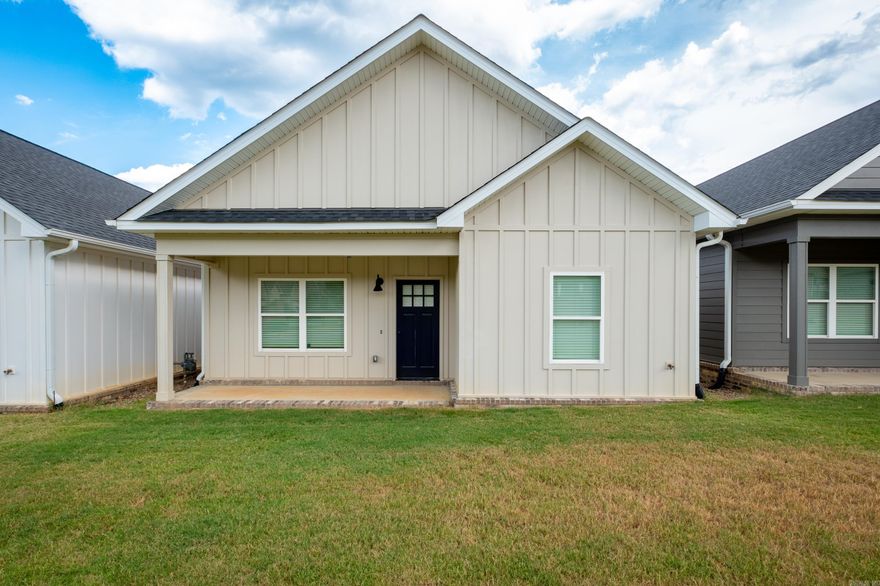 Move-in Special! 1st Month Free! New construction patio homes in West Little Rock. 9 foot ceilings throughout. 2 car rear loading garages. Large kitchen with stainless appliances and solid surface counter tops. Refrigerator, oven / stove, microwave and dishwasher included. Large primary bedroom with walk in closet and private bathroom. 2 good sized bedrooms are separate. Nice open floorplan. Vinyl plank and tile flooring throughout. Laundry room with washer and dryer included.