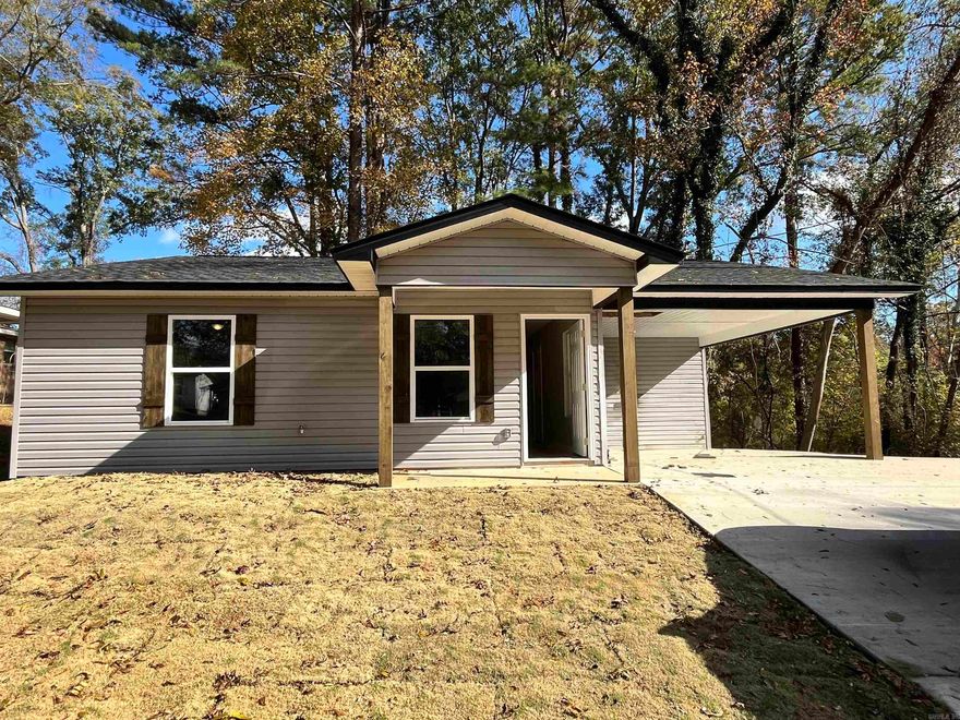 Welcome to 210 S 23rd St in Arkadelphia! This new construction offers 3 bedrooms, 2 baths, and 1,188 sq ft of well-designed living space all on 0.41 +/- acres. The open layout blends comfort and function, with a spacious yard and covered carport for added convenience. Move right in and enjoy the peace of mind that comes with owning a brand-new home in a great central location close to schools, dining, parks, and shopping! More pictures to come!